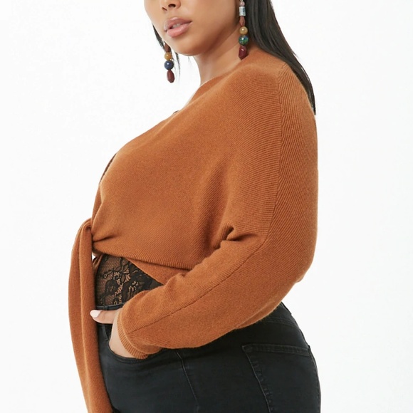 Front tie sweater / cardigan size small. Like new. - Picture 6 of 7